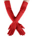 Rot Vintage Solid Satin Lange Handschuhe