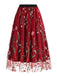 1950er Floral bestickter Mesh-Rock