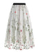 1950er Floral bestickter Mesh-Rock