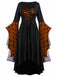 1950er Halloween Gothic Vampir Spitze Patchwork Hexenkleid