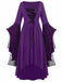 1950er Halloween Gothic Vampir Spitze Patchwork Hexenkleid