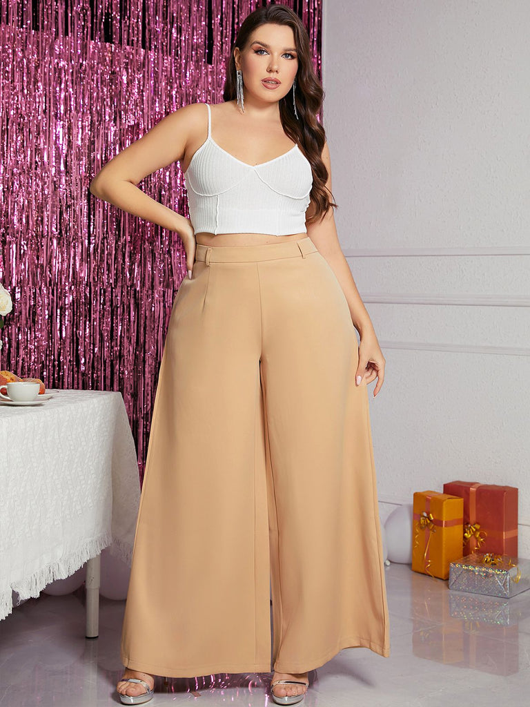 [Übergröße] 1930er Solid Wide Leg Shift Pants