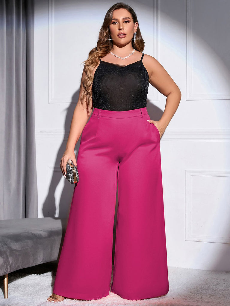 [Übergröße] 1930er Solid Wide Leg Shift Pants