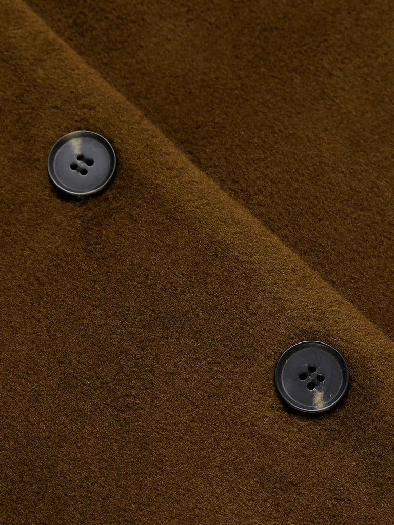 Braun 1940er Pelzkragen Gürtel Mantel