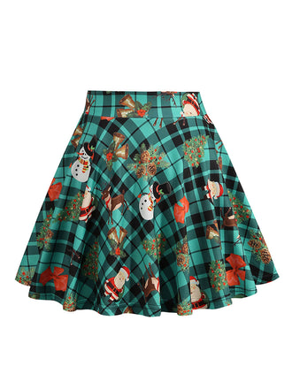 1950er Weihnachten Schneemann Plaid Swing Rock