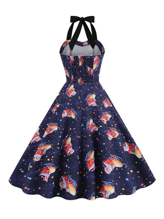 1950er Weihnachten Weihnachtsmann Spitze-Up Halter Kleid