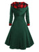 Schwarz & Orange 1950er Weihnachten Plaids Kapuzenkleid