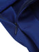 Blau 1950er Plissiertes Rüschen Trägerkleid
