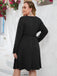 [Übergröße] 1950er Solides V-Ausschnitt Taillenkrawatte Kleid