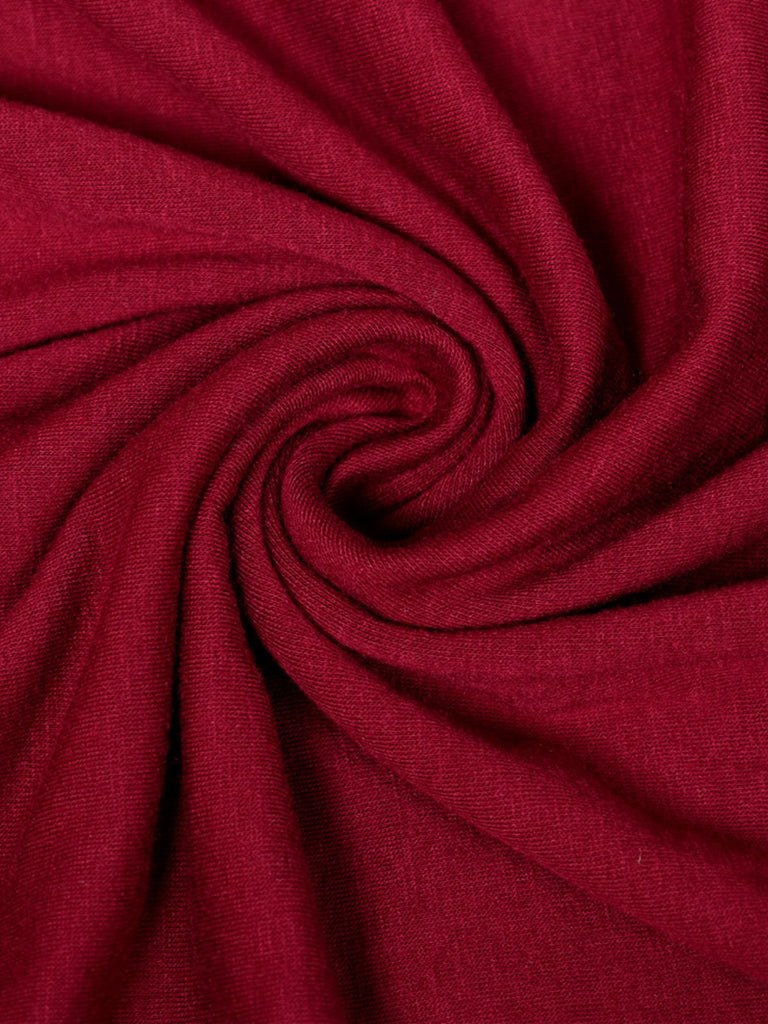 [Übergröße] 1950er Solides V-Ausschnitt Taillenkrawatte Kleid