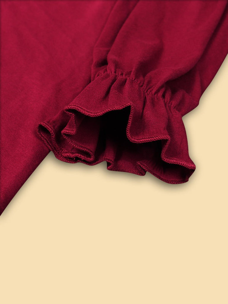 [Übergröße] 1950er Solides V-Ausschnitt Taillenkrawatte Kleid