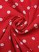 Rot 1950er Schulterfreie Polka Dots Gürtel Kleid