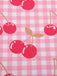 Rosa 1950er Kirsche Spaghettiträger Kleid