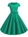 1950er Retro Solide Gürtel Swing Kleid