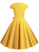 1950er Retro Solide Gürtel Swing Kleid