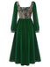 1940er Sweetheart Ausschnitt Jacquard Patchwork Kleid