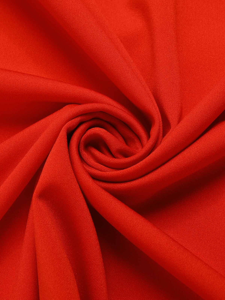 Rot 1960er Einem Schulterschlitz Langes Kleid