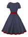[Vorverkauf] 1950er Kontrast Polka Dot Geknöpftes Kleid