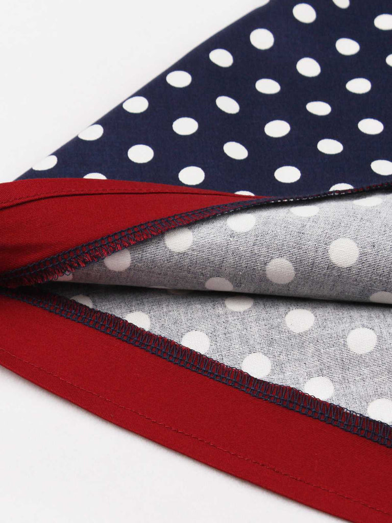 [Vorverkauf] 1950er Kontrast Polka Dot Geknöpftes Kleid