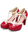 Schwarz Retro Bogen Dekor Hoher Absatz Schuhe