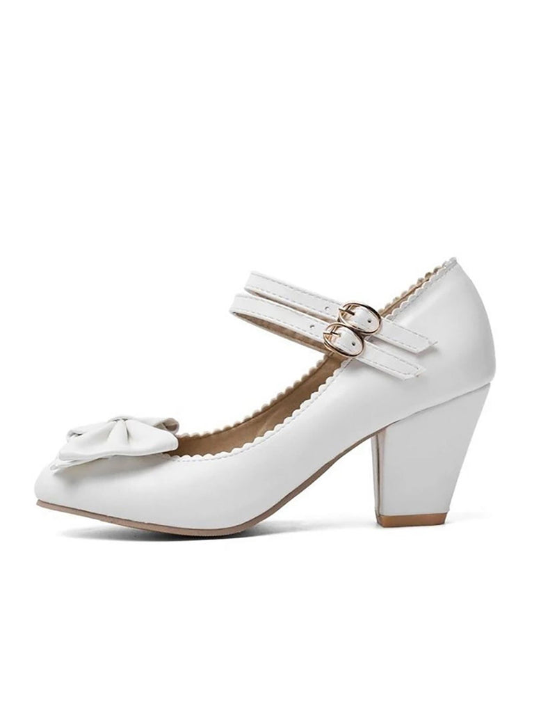 VINTAGE BOW HOHE ABSATZ SCHUHE
