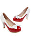 VINTAGE PATCHWORK BOW HOHE ABSATZ SCHUHE