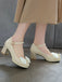 VINTAGE BOW PERLEN HOHE ABSATZ SCHUHE