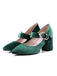 VELVET MARY JANE HIGH HEEL SCHUHE MIT SCHNALLENBLOCK