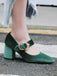 VELVET MARY JANE HIGH HEEL SCHUHE MIT SCHNALLENBLOCK