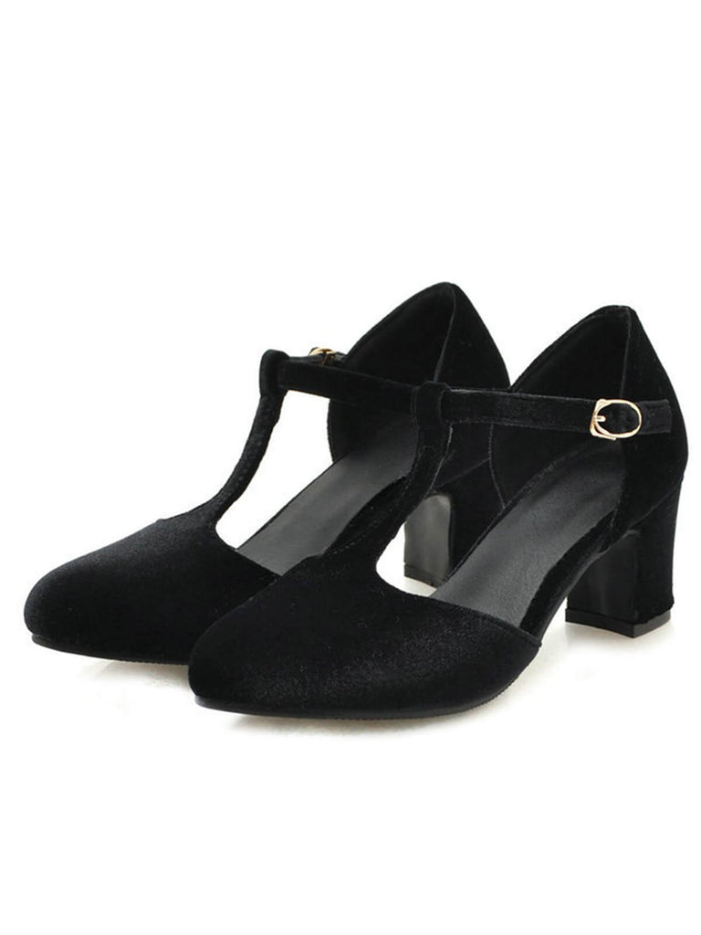 Retro T-Gurt Mary Jane Hoher Absatz Schuhe