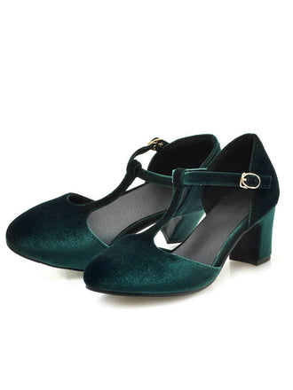 Retro T-Gurt Mary Jane Hoher Absatz Schuhe