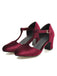 Retro T-Gurt Mary Jane Hoher Absatz Schuhe