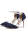 RETRO-STOFF SPITZE HIGH HEELS SCHUHE