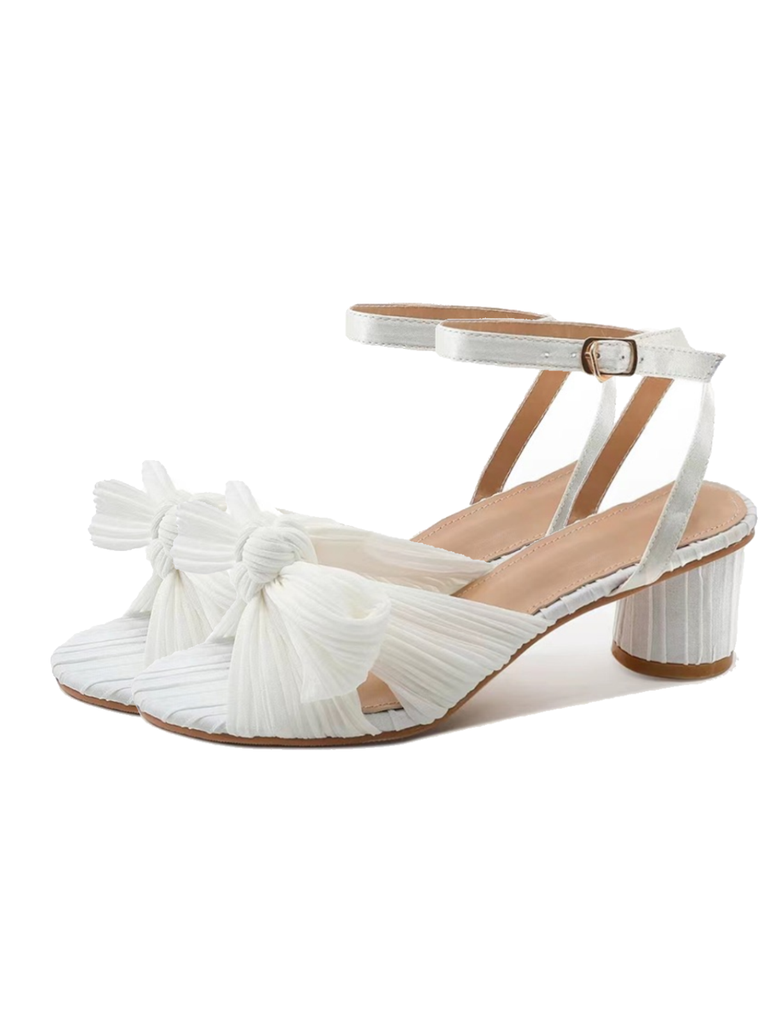 FALTEN BOWKNOT SANDALEN MIT KLATSCHEN ABSÄTZEN