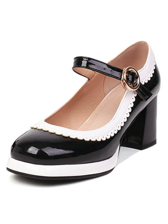 MARY JANE PATCHWORK HIGH HEELS SCHUHE