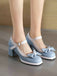 BOWKNOT CHUNKY HEELS MARY JANE SCHUHE
