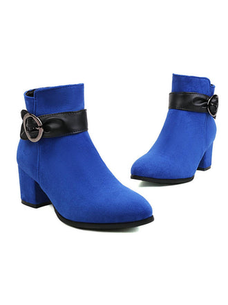 Blau RETRO KURZE PLÜSCH-FESTE WARMSTIEFEL