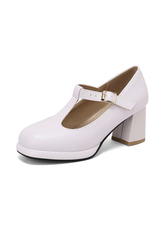 Knöchelriemchen Chunky Heels Mary Jane Schuhe