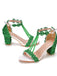 Perlenblume  Handgestickt Hochhackige Sandalen