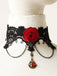 Halloween Gothic 3D Rose Blume Spitze Halskette