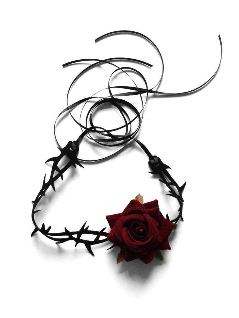 Retro Gothic Rose Flanell Blume Samt Halskette