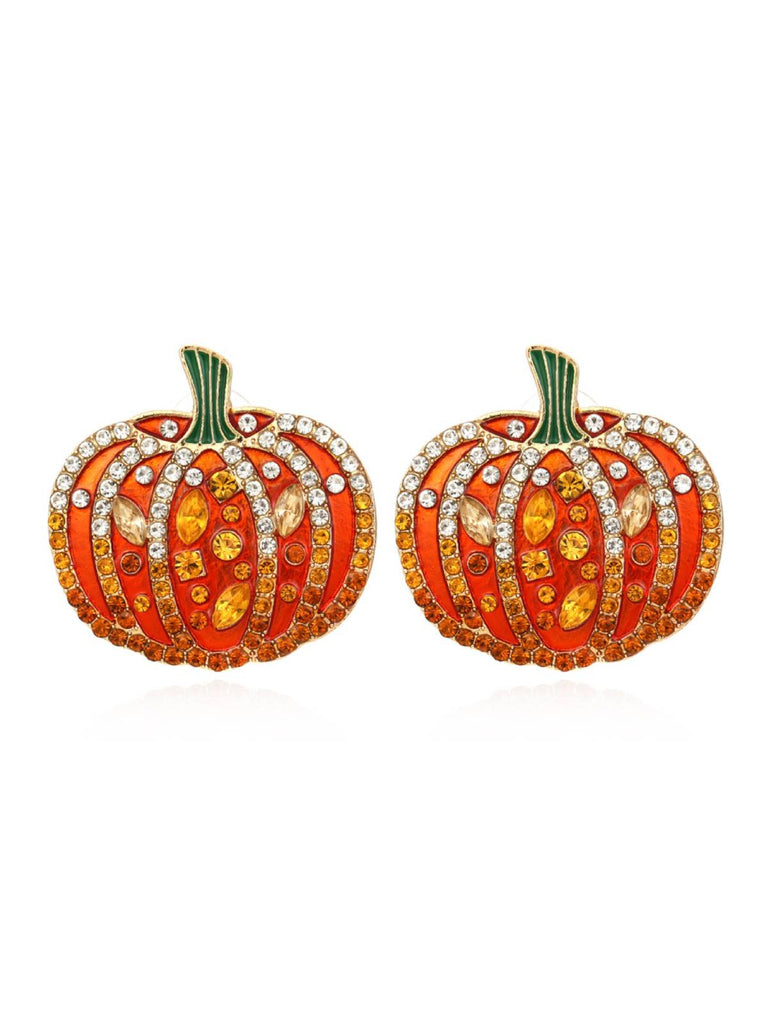 Orange 1950er Halloween Kürbis Ohrring