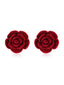 Rot Retro Rose Flannel Ohrringe