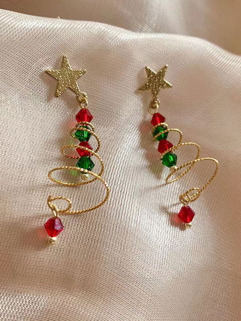 Bunte Weihnachten Stern Kristall Ohrringe