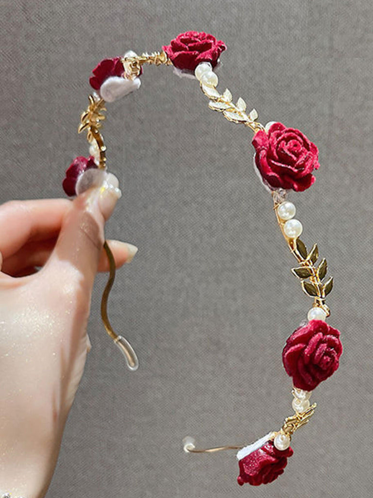 Vintage rosa Perle Stirnband