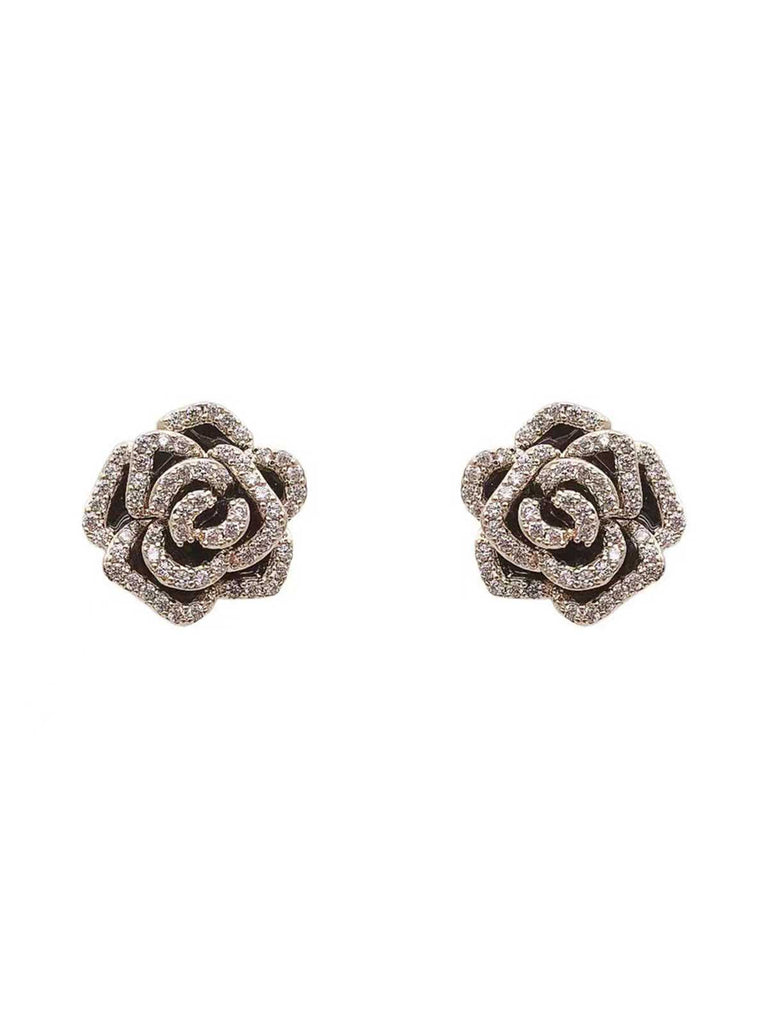Vintage Blumenmuster Diamant-Ohrring