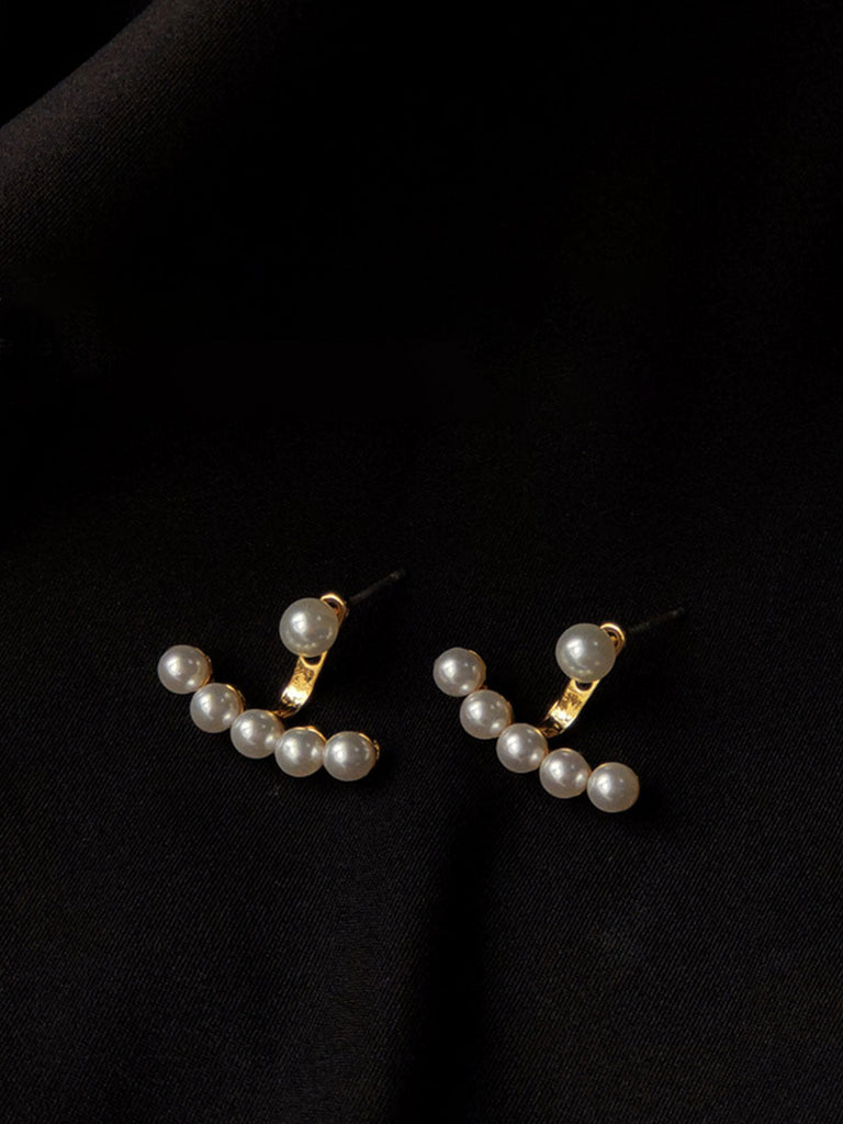 Vintage Legierung Künstliche Perlenohrringe