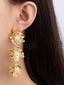 Gold Vintage Blumen Perlen Ohrringe