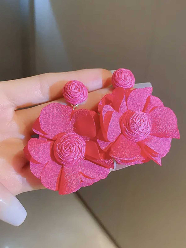 Retro Mesh 3D Floral Ohrringe