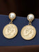 Vintage Gold Perlenmünzen Ohrringe